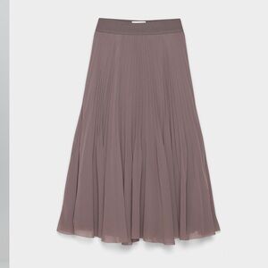 Wilfred Mauve Pleated A-Line Midi Skirt